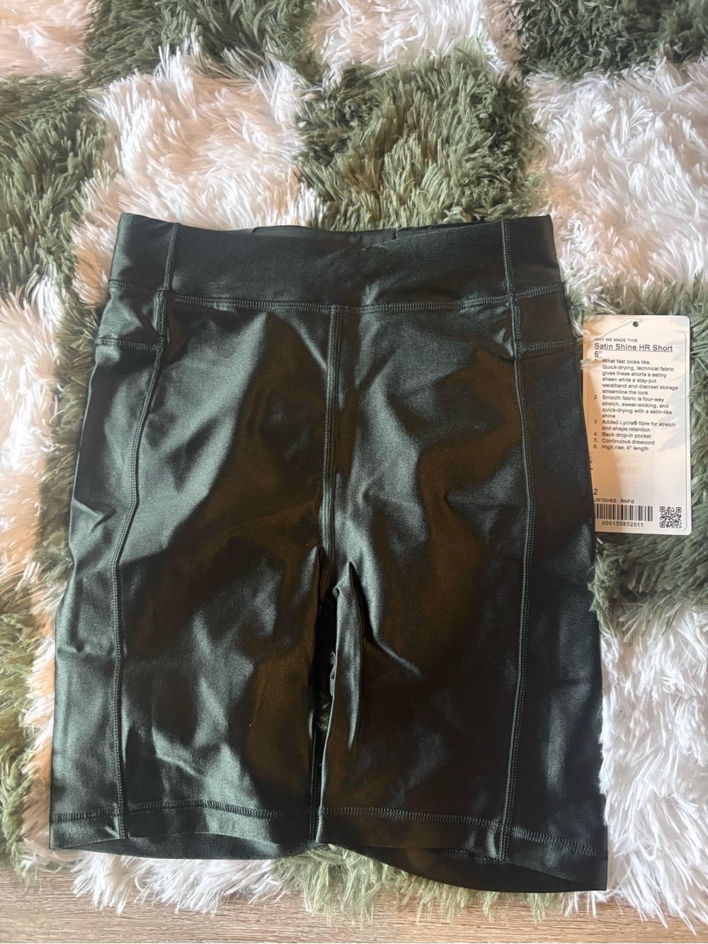 Satin Shine High-Rise Bike Shorts — Dark Green Lululemon